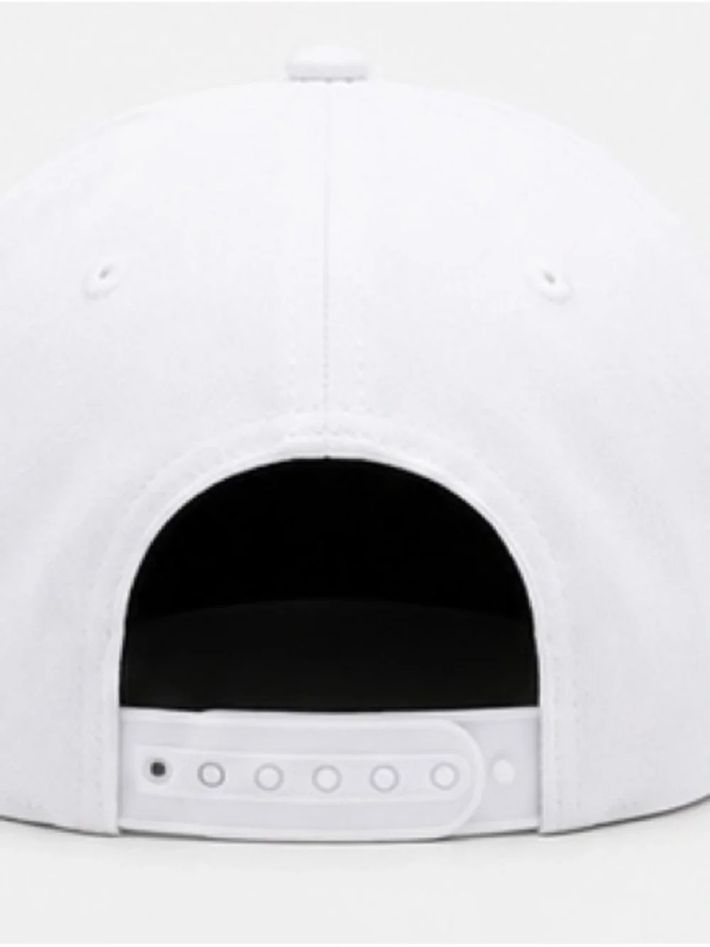 White Blank Flat Bill Snapback Hat High Profile 6 Panel Adjustable Cap